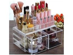 Organizator acrilic cosmetice cu 2 sertare